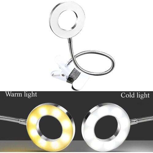 1Pcs Tattoo 8X Magnifier Lamp Nail Art USB Cold Light Led Clamp Glass Table Lamp for Beauty Salon