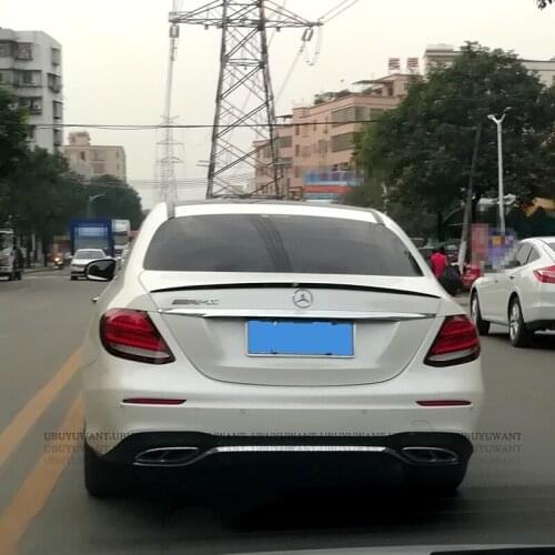 UBUYUWANT Lip Spoiler For Mercedes-Benz W213 E Class AMG 2015-2019 ABS Primer Color Rear Trunk Spoiler Car Tail Wing Decoration