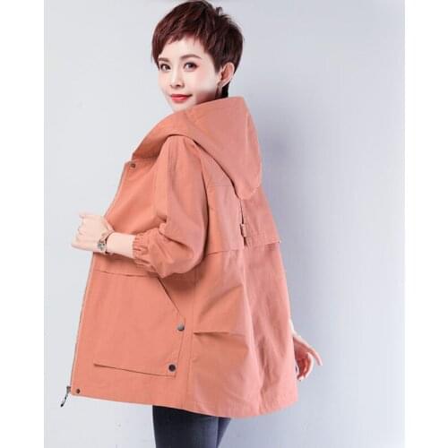 Women Short Windbreaker Coat new Spring Autumn Korean Loose Jacket Ladies Windbreaker Tops Female Office Plus Size Overcoat