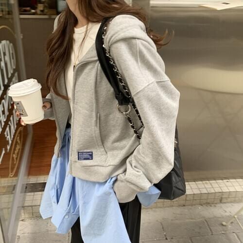 2021 Women Hoodies And Sweatshirts Spring New Casual All Match Long-Sleeved Zip-Up Female Outwear Coats Tops