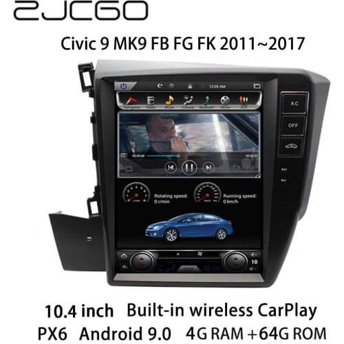 ZJCGO Car Multimedia Player Stereo GPS Radio Navigation Android Screen Monitor for Honda Civic 9 MK9 FB FG FK 2011~2017