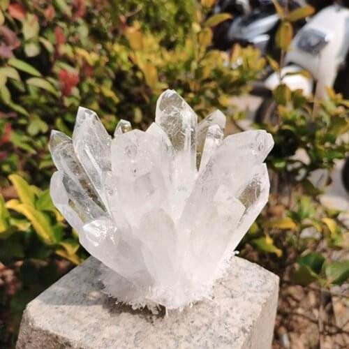 1PC Natural White Crystal Cluster Quartz Crystal Health Specimen Stones Reiki Healing Decoration Point Crystal Crystals Hom N8K2