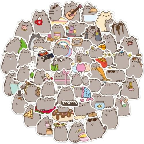 10/30/50/100PCS Cute Cat Graffiti Stickers Decal Aesthetic Phone Laptop Guitar Skateboard Car Waterproof Kid Cartoon Sticker Toy