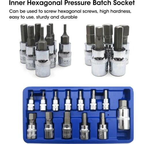 13 PCS Metric Internal Hexagonal Ratchet Wrenches 6-angle Outside And Inside Fast Ratcheting Screwdriver Drill Bit Adapter