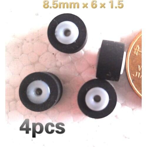 4pcs 8.5mmx6x1.5 wheel belt pulley rubber audio pressure pinch roller for vintage cassette deck tape recorder Stereo player
