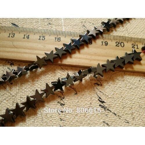 8MM 125PCS=2strands Star Natural Hematite Black Bead Loose Strands Semi-precious Jewelry Beads