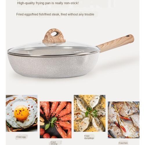 Non-Stick Pan Kitchenware Kit Set Household Deep-Fat Fryers Wok Milk Pot Combination Induction Cooker 2-Piece Set