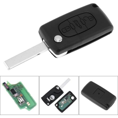 433MHz 3 Buttons Keyless Entry Uncut Flip Remote Key Fob with ID46 Chip HU83 Blade CE0536 for Citroen C3 C4 C5 Models 2005-2011