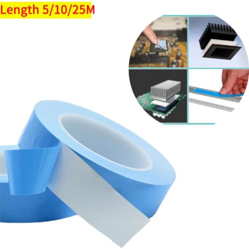 Transfer Tape Double Side Thermal Conductive Adhesive Tape for Chip PCB LED Strip Heatsink Width 8mm 10mm 12mm 20mm Blue