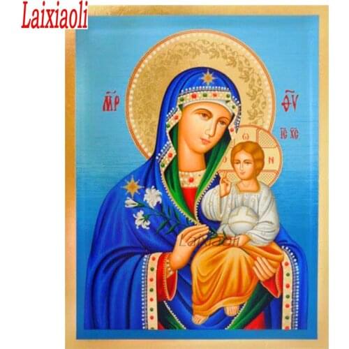 5d square round diamond painting Virgin and Child of Kazan Orthodox Christian Icon mosaic set diamond embroidery sale painting