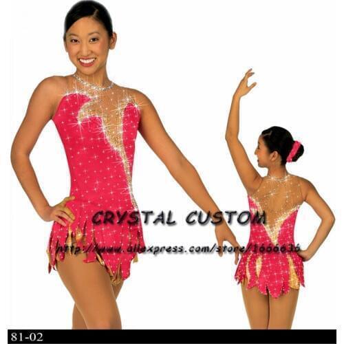 Hot Selling Ice Skating Dress For Girls Spandex Graceful New Brand Figure Skating Competition Dress Customized DR2641