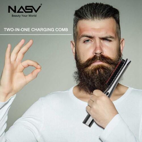 Mini Beard Straightener Brush, USB Rechargeable Portable Cordless Hair&beard Straightening Brush Styling Accessory For Travel
