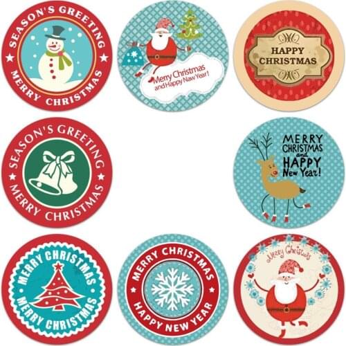 50-500pcs Merry Christmas Sticker 2.5cm Seal Labels Christmas Gift Decoration Sticker for Wedding Package Stationery Sticker