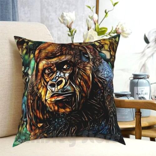 Groovy Gorilla Pillow Case Printed Home Soft Throw Pillow Groovy Gorilla Gorilla Ape Monkey Chimp Baboon Silverback