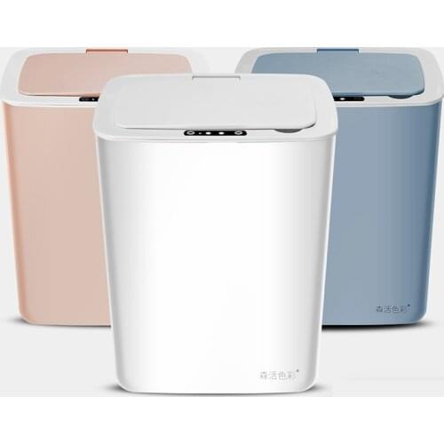 14-16L New Smart Large-capacity Inductive Trash Can Household Living Room Bathroom Bedroom Kitchen Rechargeable Plastic Bucket