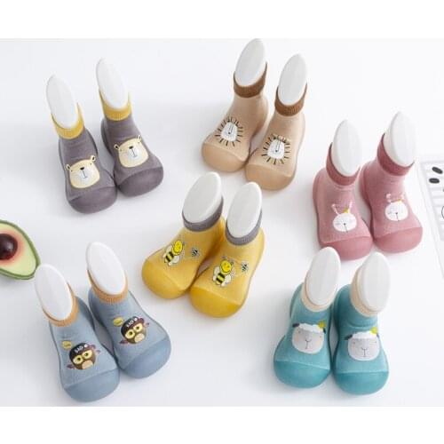 Baby Toddler Hot Stamping Animals Shoes Non-Slip Anti-Off Foot Long Floor Knitted Socks First Walker 5Kinds 5Size 810 KeDing