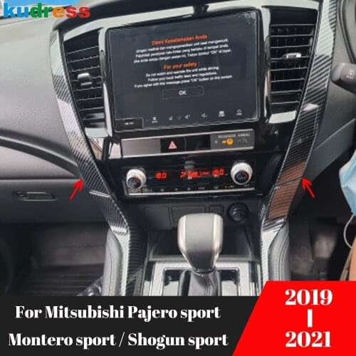 For Mitsubishi Pajero sport/Montero sport/Shogun sport 2019-2021 Carbon Fiber Car Interior Gear Shift Panel Strip Trim Cover