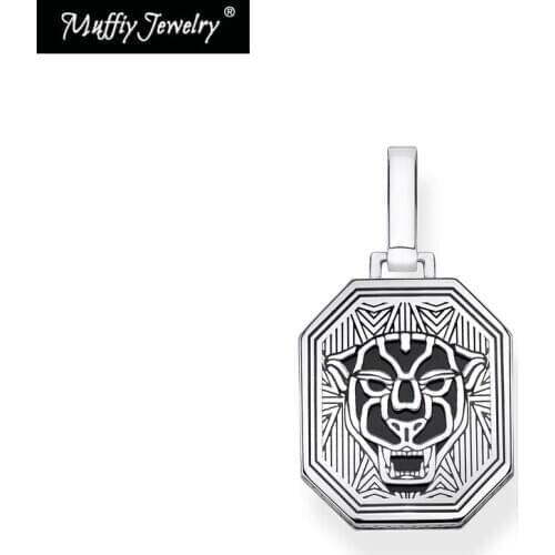 Black Panther Dog Tag Pendant for Necklace,925 Sterling Silver 2020 Winter New Fine Jewelry Trendy Chill Gift For Men Boyfriend