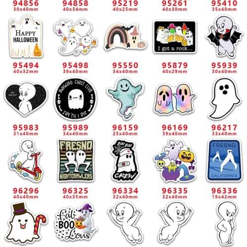 DIY Craft Supplies Sewing Accessories Cartoon Halloween Ghost Printed Planar Resins Mold 30 Pieces. PR-94856