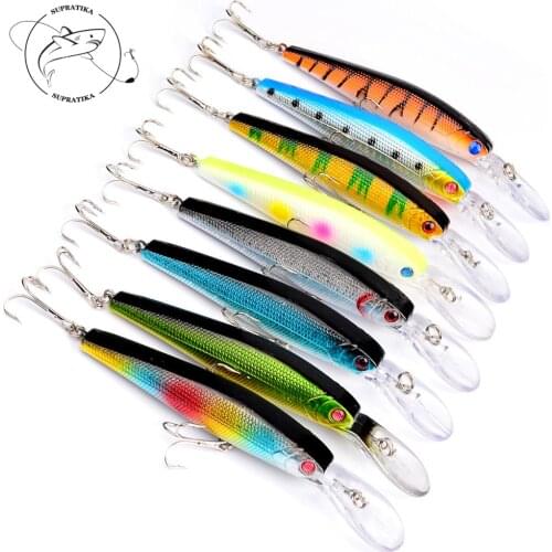 Minnow Fishing Lures 125mm/14g Plastic Hard Bait Wobbler Crankbait 3D Eyes Laser Floating Sea Fishing Isca Artificial Tackle