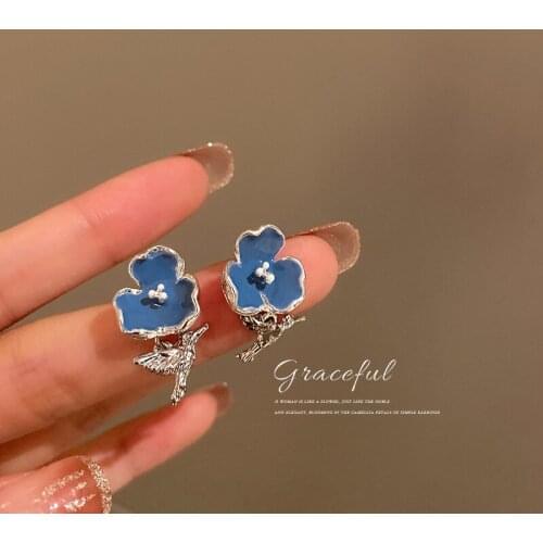 Earrings Trendy 2021 Bird Flower Earrings Korean Fashion Retro Trend Personality Design Earrings for Women Jewelry Wholesale