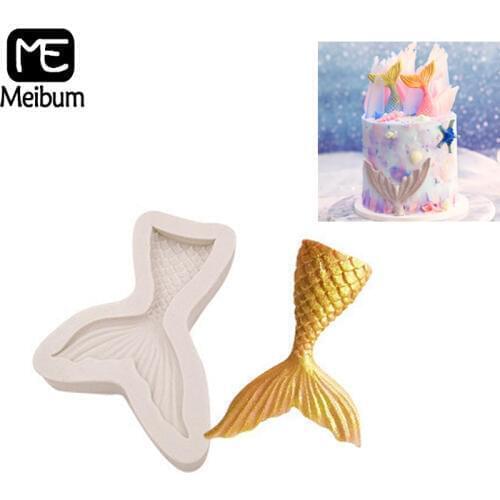 Meibum Ocean Fish Theme Silicone Mold Sea Small Mermaid Tail Shape Fondant Chocolate Pastry Mould Cake Decorating Baking Tools
