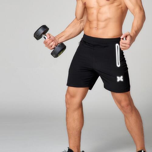 New Reflective Men Running Shorts Sport Breathable Football Gym Fitness Shorts Quick Dry Zipper Soccer Basketball Running Shorts