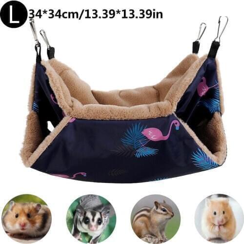 Warm Hamster Hammock Hanging Bed House Winter Small Animal Squirrel Guinea Pig Double-layer Plush Cotton Nest Pet Supplies