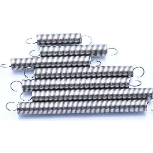 2pcs Extending Extension Spring Wire Diameter 1mm 304 Stainless Steel Hook-End Length 30mm-300mm Out Diameter 6mm 8mm 10mm 12mm