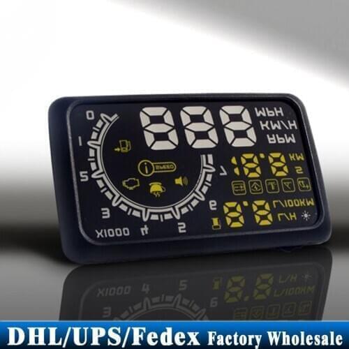 Free 10Pcs/Lot Universal Car HUD ASH 4C, Head Up Display, Support Both MPH and KPH, OBD2, 3 Colors