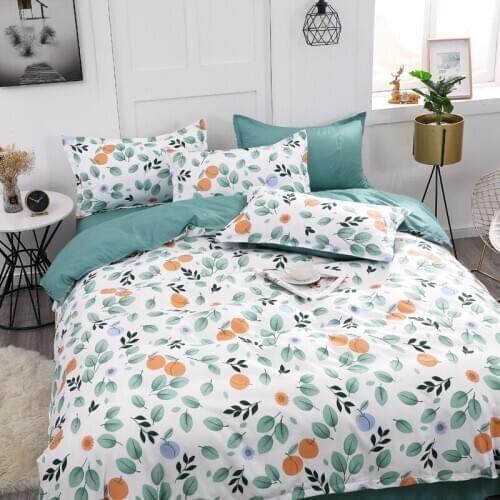 Chinese Style Green Bedding Set,Plant Flower Pattern Duvet Cover 200x230 Pillowcase 3Pcs,175x220 Quilt Cover,King Blanket Cover