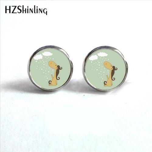 ED-0044 New Arrival Funny Horse Stud Earrings Trendy Glass Dome Christmas Horse Snow Earrings for Women Girls HZ4