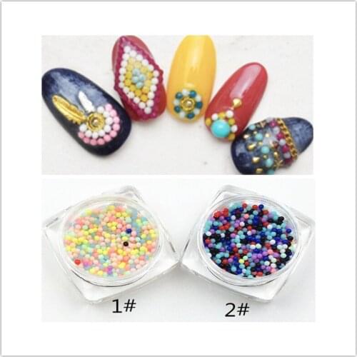 1bottle(2g) new Japan Korea 3D Nail Art Decoration Mixed Colors Beads 1.5mm ball Nail Accessory DIY Nail Tools for Manicure