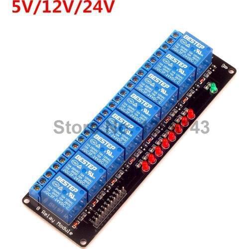 5V 12V 24V 8 Channel Relay Module with Lamp Low Level Trigger Relay Module