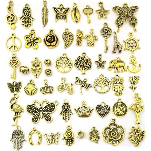50 Style 100 pcs Mix Insect butterfly Connectors Charms Pendant DIY Making Supplies For Jewelry components Finding