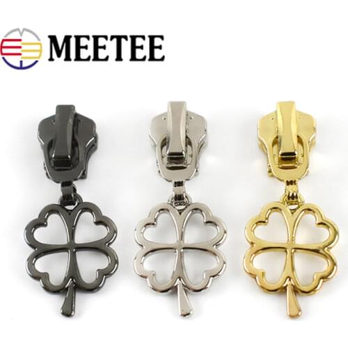 Meetee 10pcs 3# 5# Zipper Sliders for Metal Resin Nylon Zips Garment Repair Zip Head DIY Jacket Sew Zippers Slider Puller Kits