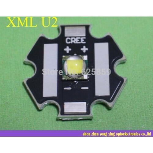 Free shipping Cree XLamp XML U2 10W LED Emitter Cold White / warm white with 20mm Star Base for led flashlight