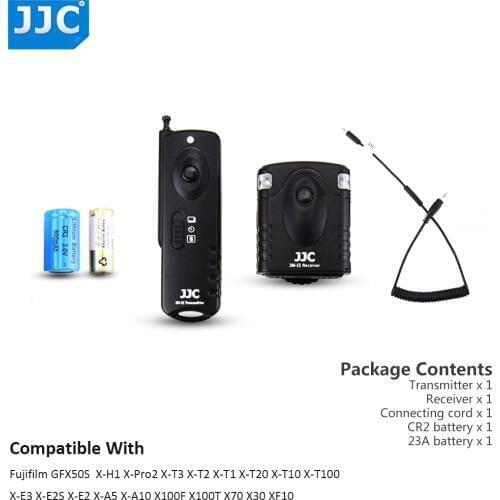 JJC RF Wireless Shutter Remote for Fujifilm X-T200 X100V GFX50S X-H1 X-Pro2 X-T3 X-T2 X-T20 X-T100 XA5 X100F X70 XF10 as RR-100