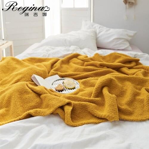 Brand Super Soft Warm Blankets Cozy Breathable Gray Beige Autumn Decor Knitted Bedspread Bed Throw Blanket Luxury Sofa