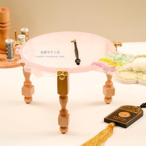 Embroidery Hoop Stand Wood DIY Cross Stitch Hoop Set Embroidery Ring Frame Portable Embroidery Tools