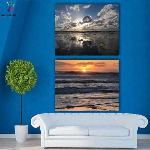 DIY colorings pictures by numbers with colors The sea at sunset picture drawing painting by numbers framed Home