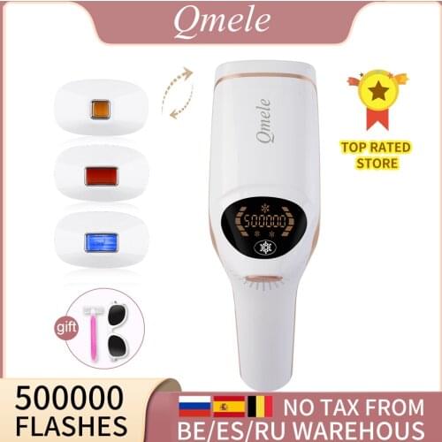 Qmele 4 in1 IPL Hair Removal Machine Full Body Bikini Trimmer for woman Electric 500000 Pulse LCD Permanent Laser Epilator