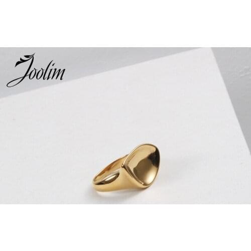Joolim High End 18K Gold PVD Fashionable Irregular Special-shaped Rings for Women Stainless Steel Jewelry Wholesale