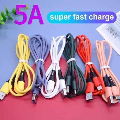 KAIQISJ Liquid silicone cable liquid soft rubber data cable color fast charging Android TYPE-C For ios cable 5A charging cable