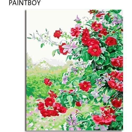 PAINTBOY Framed Pictures DIY Digital Oil Painting By Numbers Flowers Home Decor For Living Room Coloring By Numbers