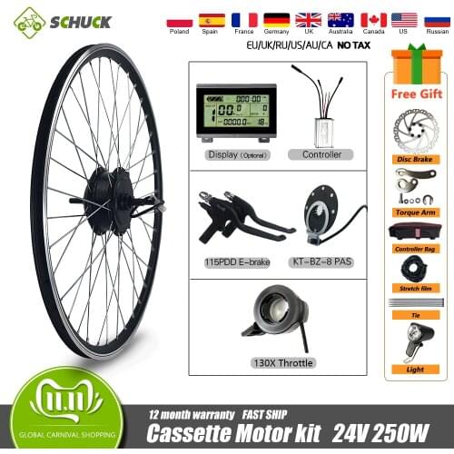Electric Bicycle Conversion Kit 16-29inch 700C 24V 250W EBike Kit Waterproof Plug For Electric Bicycle Conversion Kit
