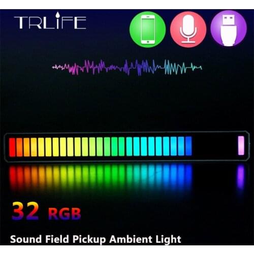 Sound Control Pickup Rhythm Lamp Music Atmosphere Light RGB Colorful Tube USB Energy-Saving Lamp Ambient Light For Car Party