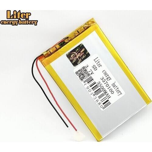 Li-ion battery for DVD MID PAD tablet pc mp4 speaker E-book electric toys 3.7V 3500mAH 3570100 Li-Po Rechargeable Battery Cells