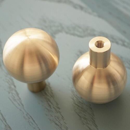 1.1" Diameter Copper Furniture Knobs Door Knobs Dresser Drawer Knobs Ball Shape Cabinet Wardrobe Pulls Single Hole Knob Hardware