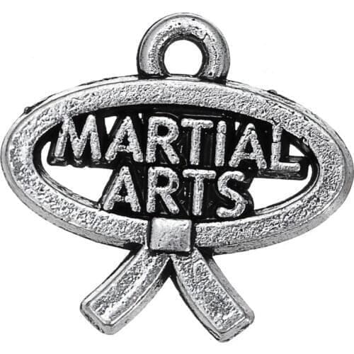 Metal Martial Arts Fitness Message Charm